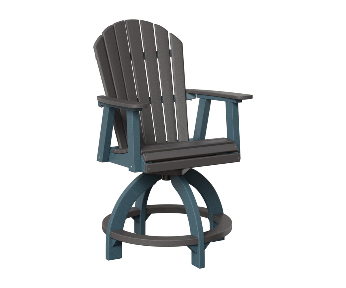 Comfo-Back Swivel Counter Chair Rockwood Outdoor Furniture Smoke Gray Slate 