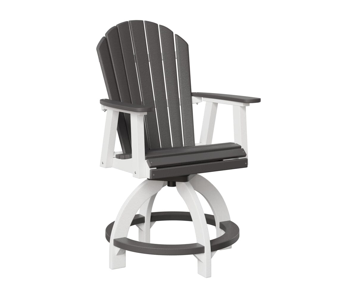 Comfo-Back Swivel Counter Chair Rockwood Outdoor Furniture Smoke Gray White 