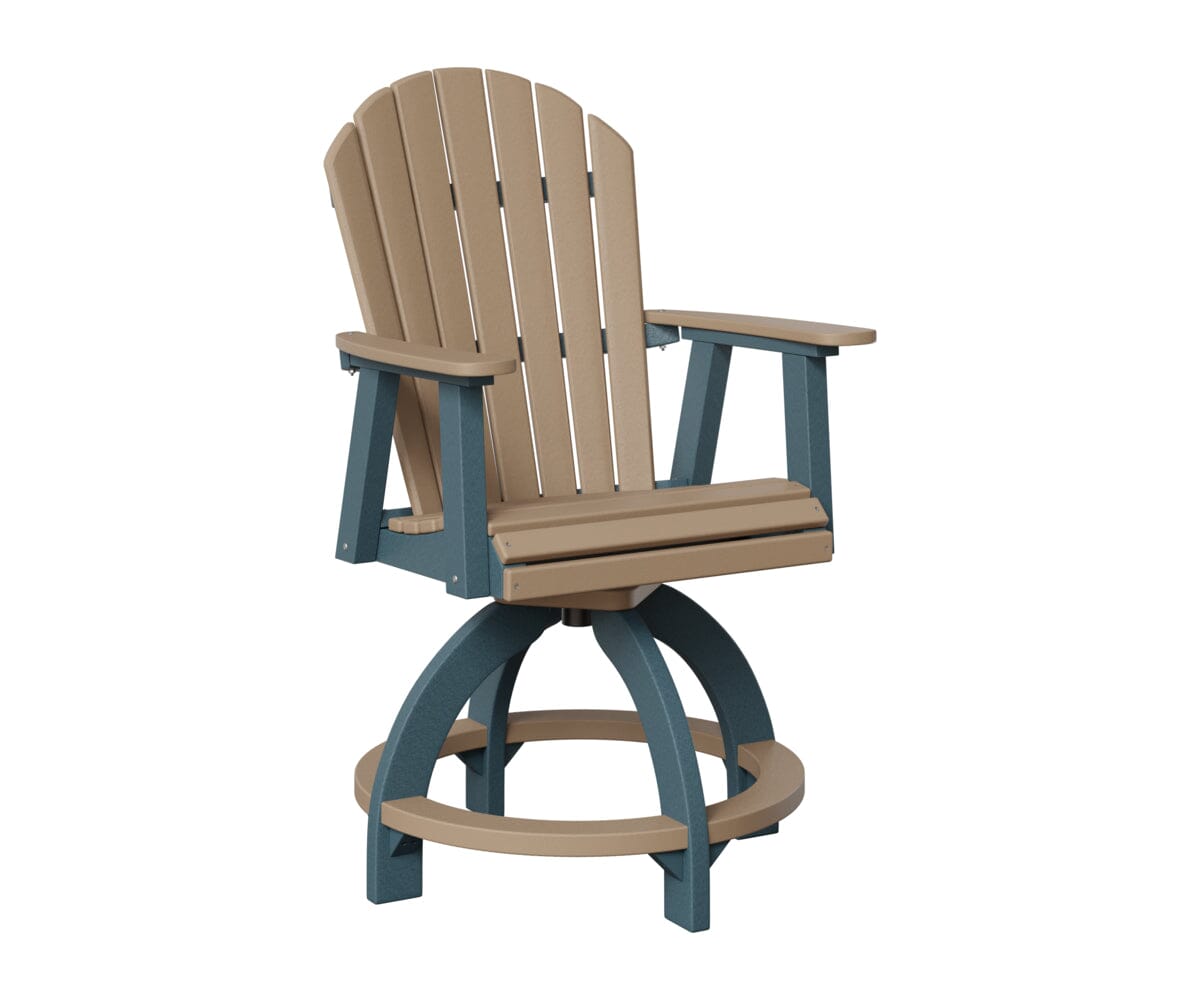 Comfo-Back Swivel Counter Chair Rockwood Outdoor Furniture Weatherwood Slate 