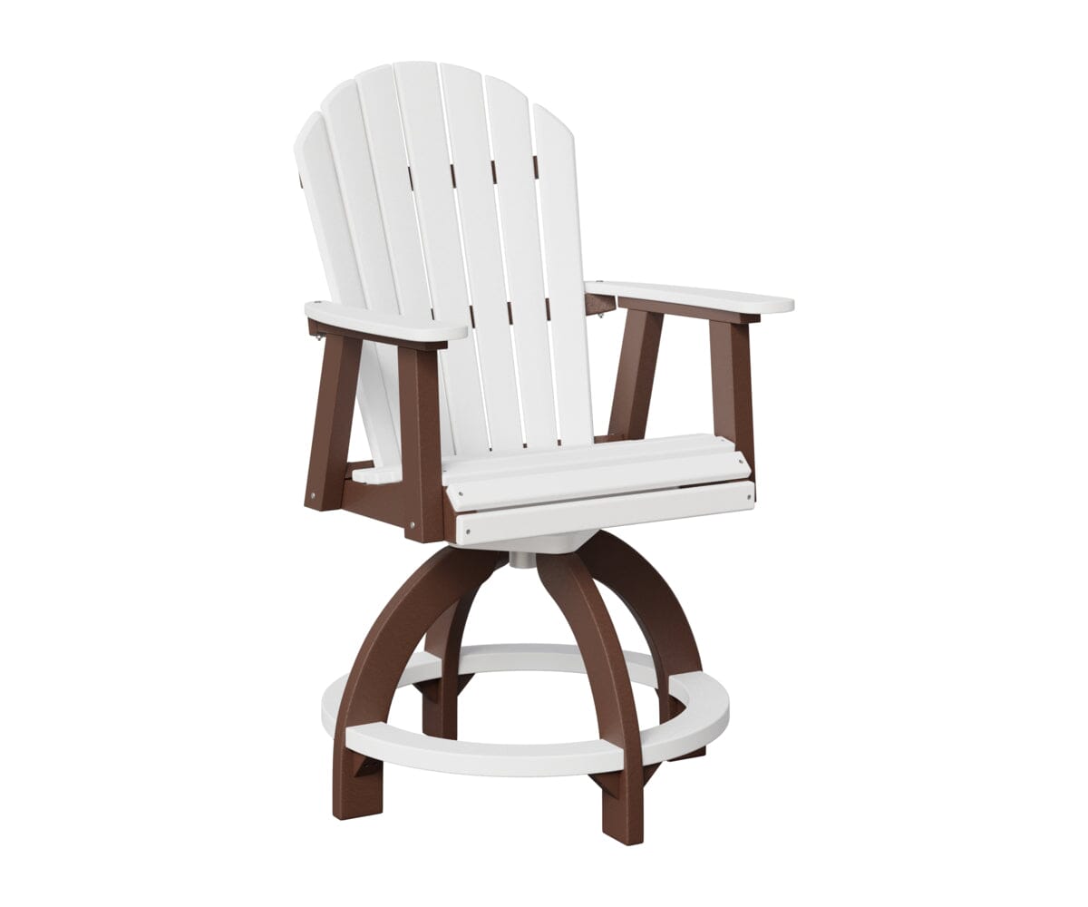Comfo-Back Swivel Counter Chair Rockwood Outdoor Furniture White Chocolate Brown 
