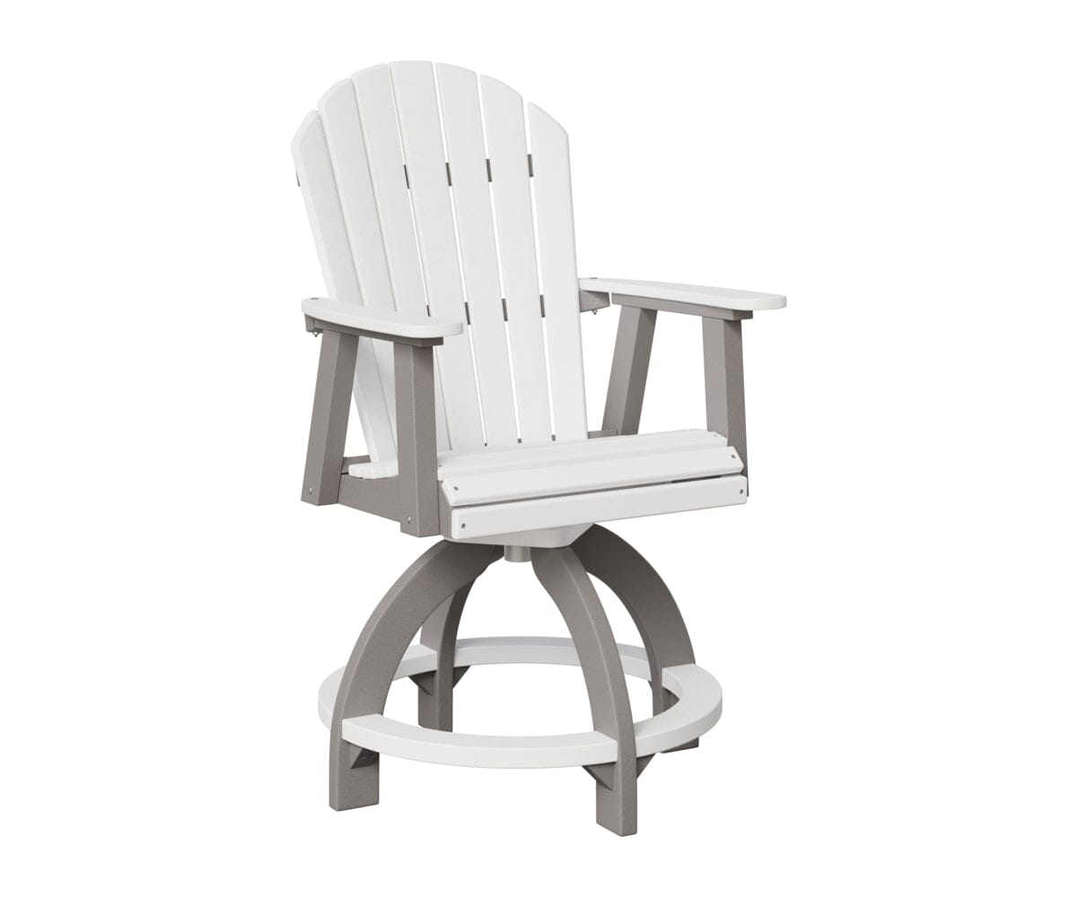 Comfo-Back Swivel Counter Chair Rockwood Outdoor Furniture White Light Gray 