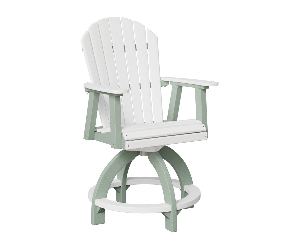 Comfo-Back Swivel Counter Chair Rockwood Outdoor Furniture White Seafoam 