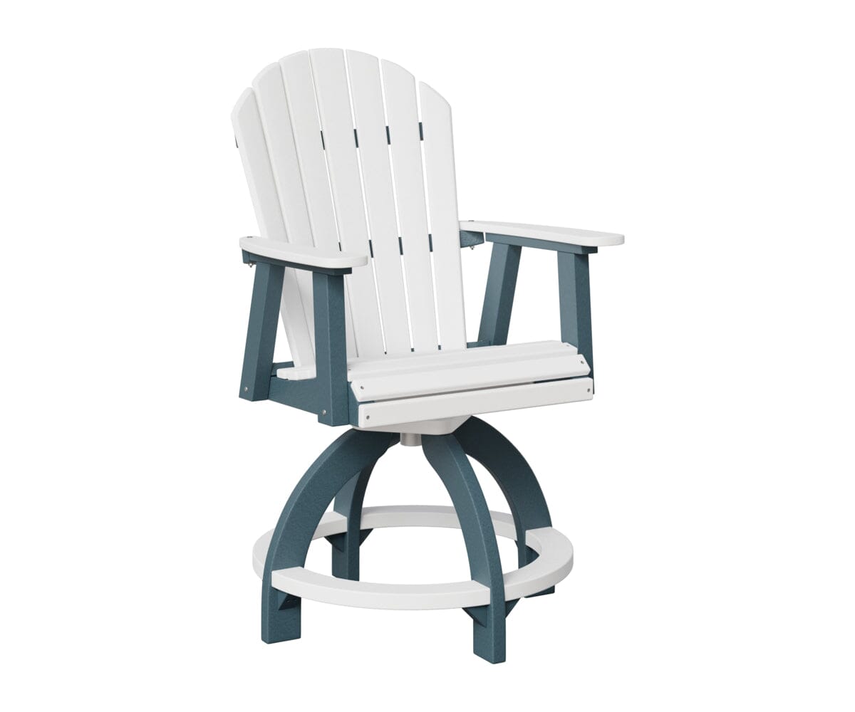 Comfo-Back Swivel Counter Chair Rockwood Outdoor Furniture White Slate 