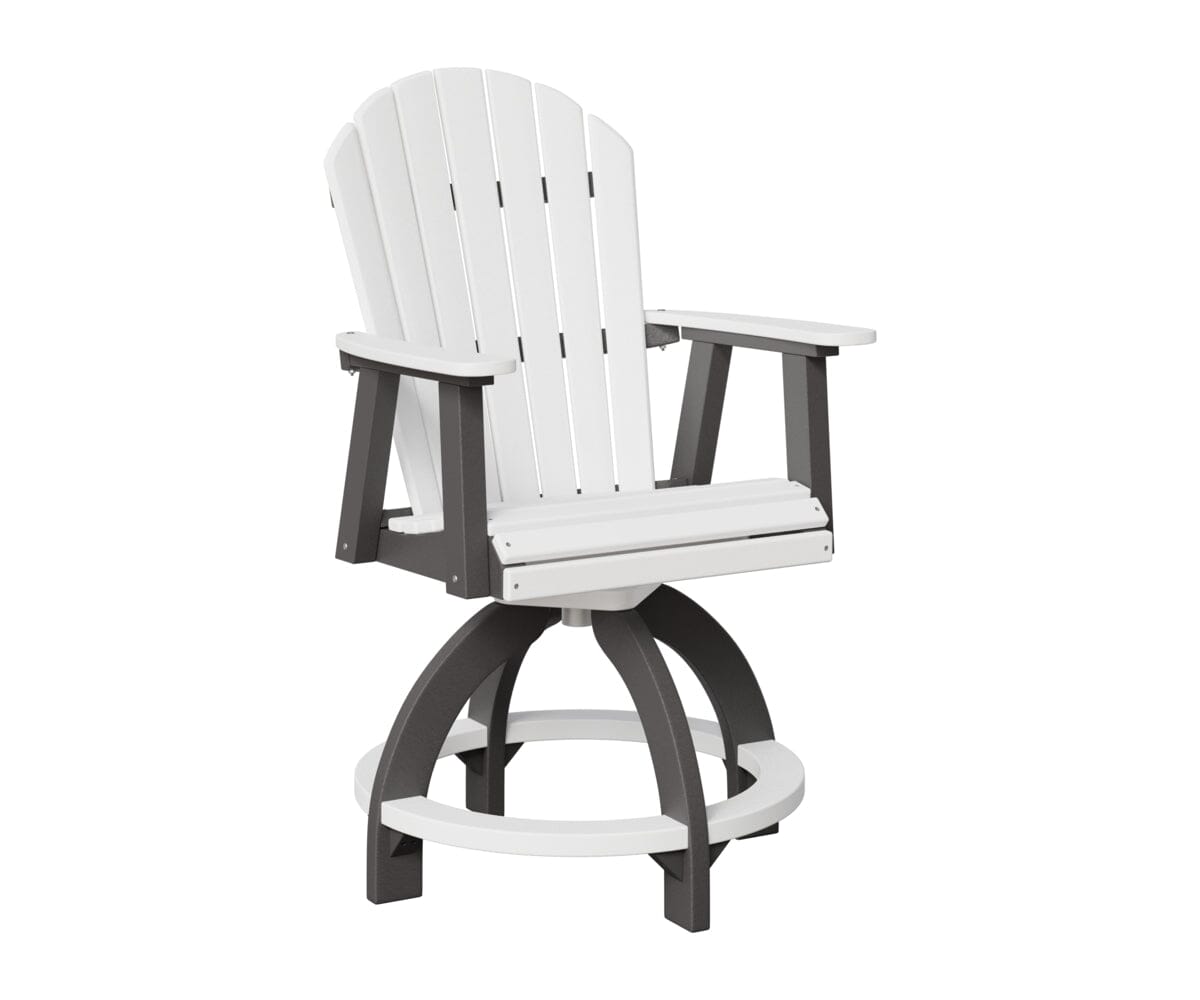 Comfo-Back Swivel Counter Chair Rockwood Outdoor Furniture White Smoke Gray 