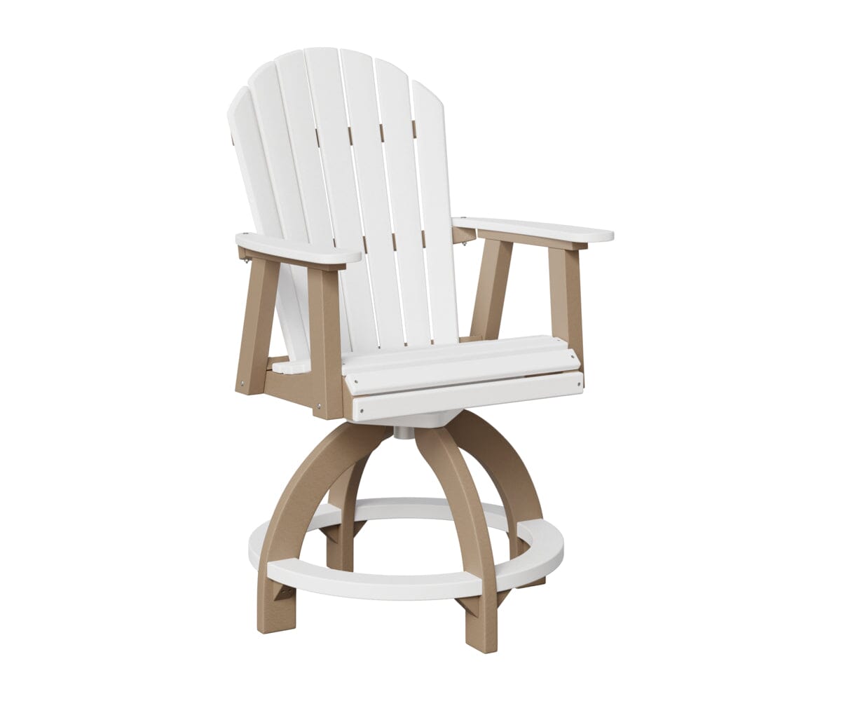 Comfo-Back Swivel Counter Chair Rockwood Outdoor Furniture White Weatherwood 