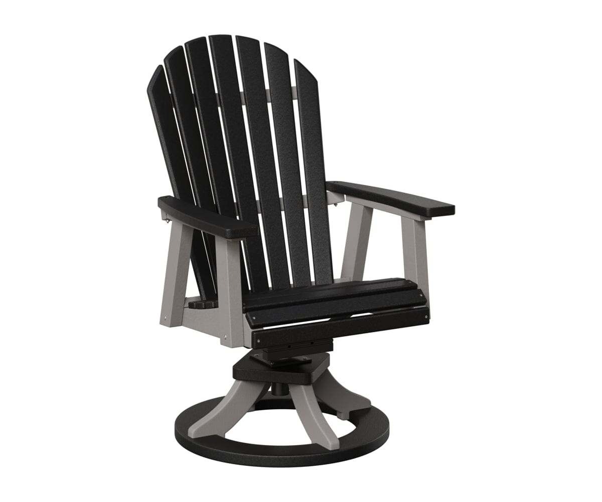 Comfo-Back Swivel Rocker Dining Chair Rockwood Outdoor Furniture Black Light Gray 