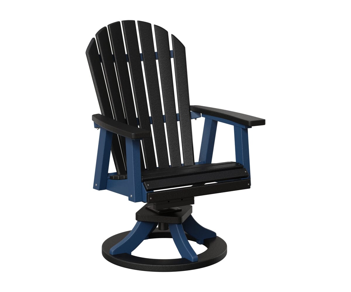 Comfo-Back Swivel Rocker Dining Chair Rockwood Outdoor Furniture Black Navy Blue 