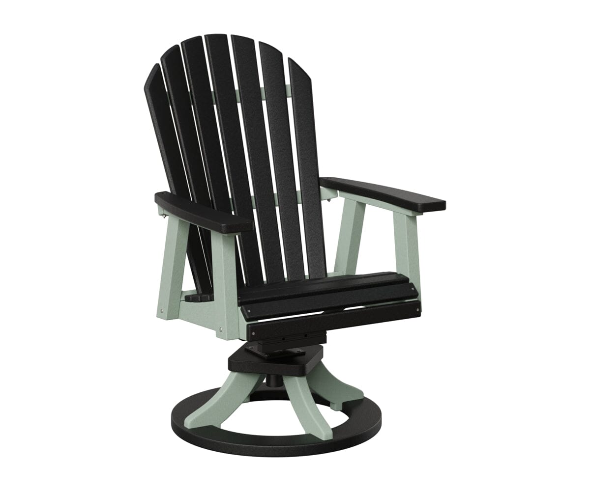 Comfo-Back Swivel Rocker Dining Chair Rockwood Outdoor Furniture Black Seafoam 