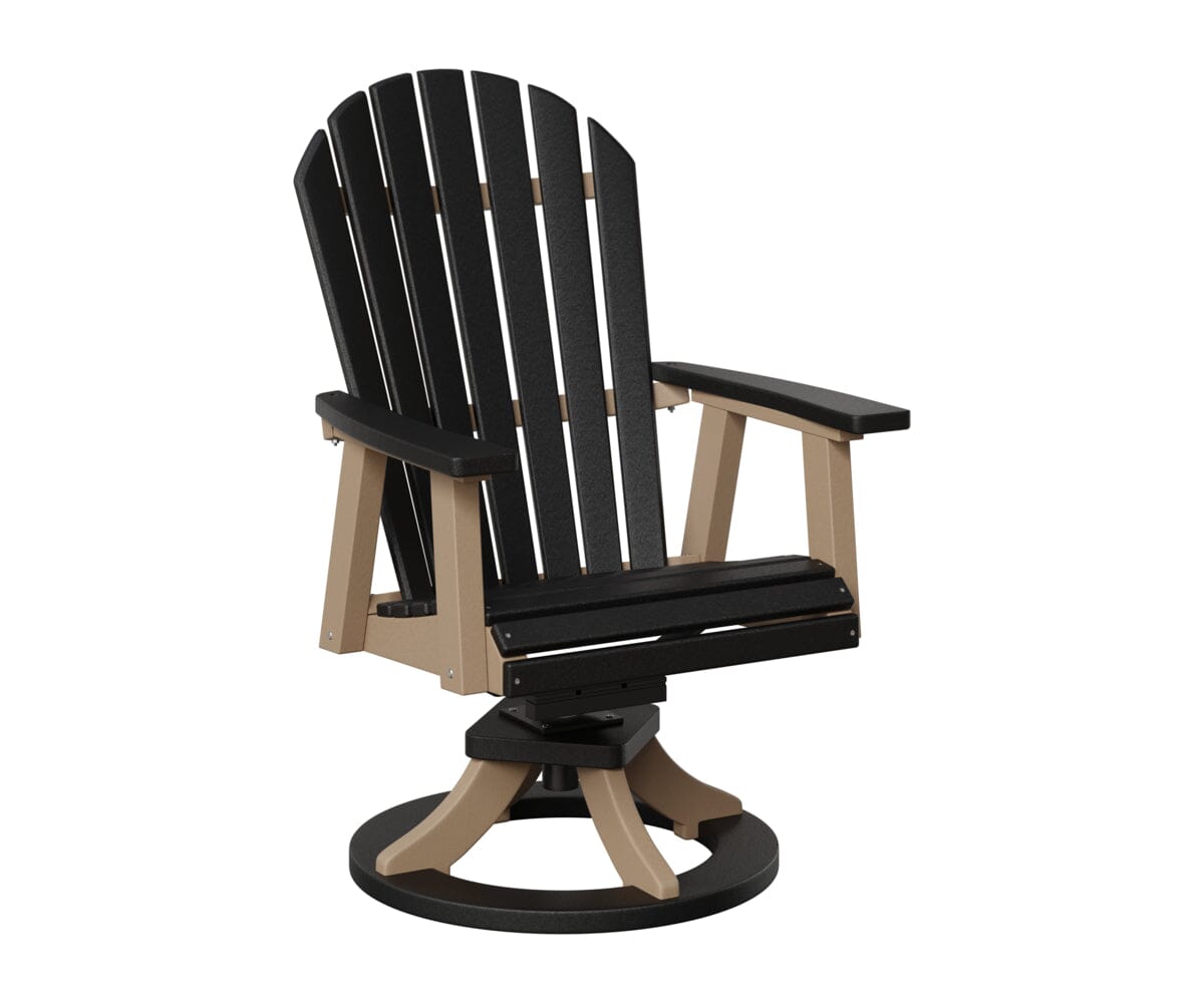 Comfo-Back Swivel Rocker Dining Chair Rockwood Outdoor Furniture Black Weatherwood 