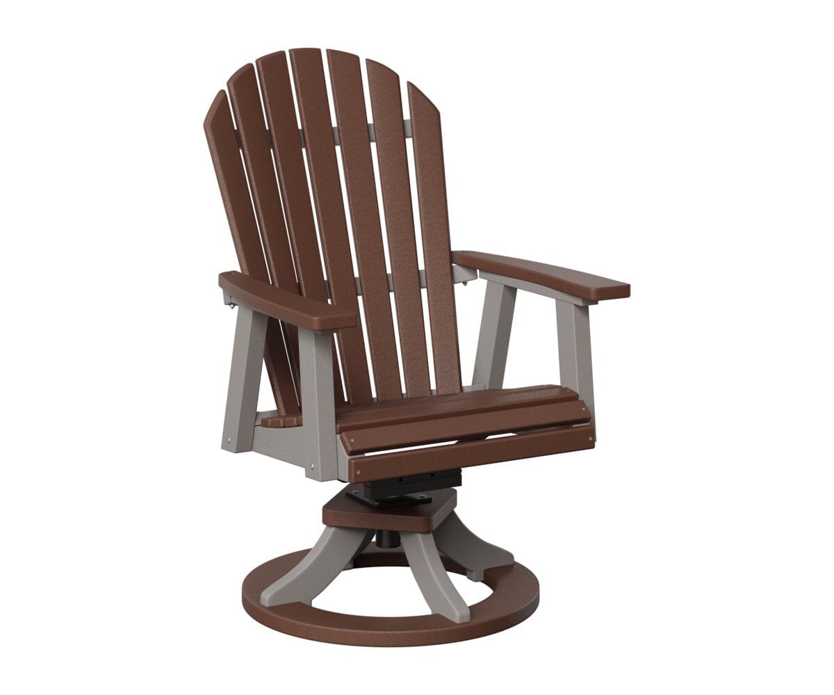 Comfo-Back Swivel Rocker Dining Chair Rockwood Outdoor Furniture Chocolate Brown Light Gray 