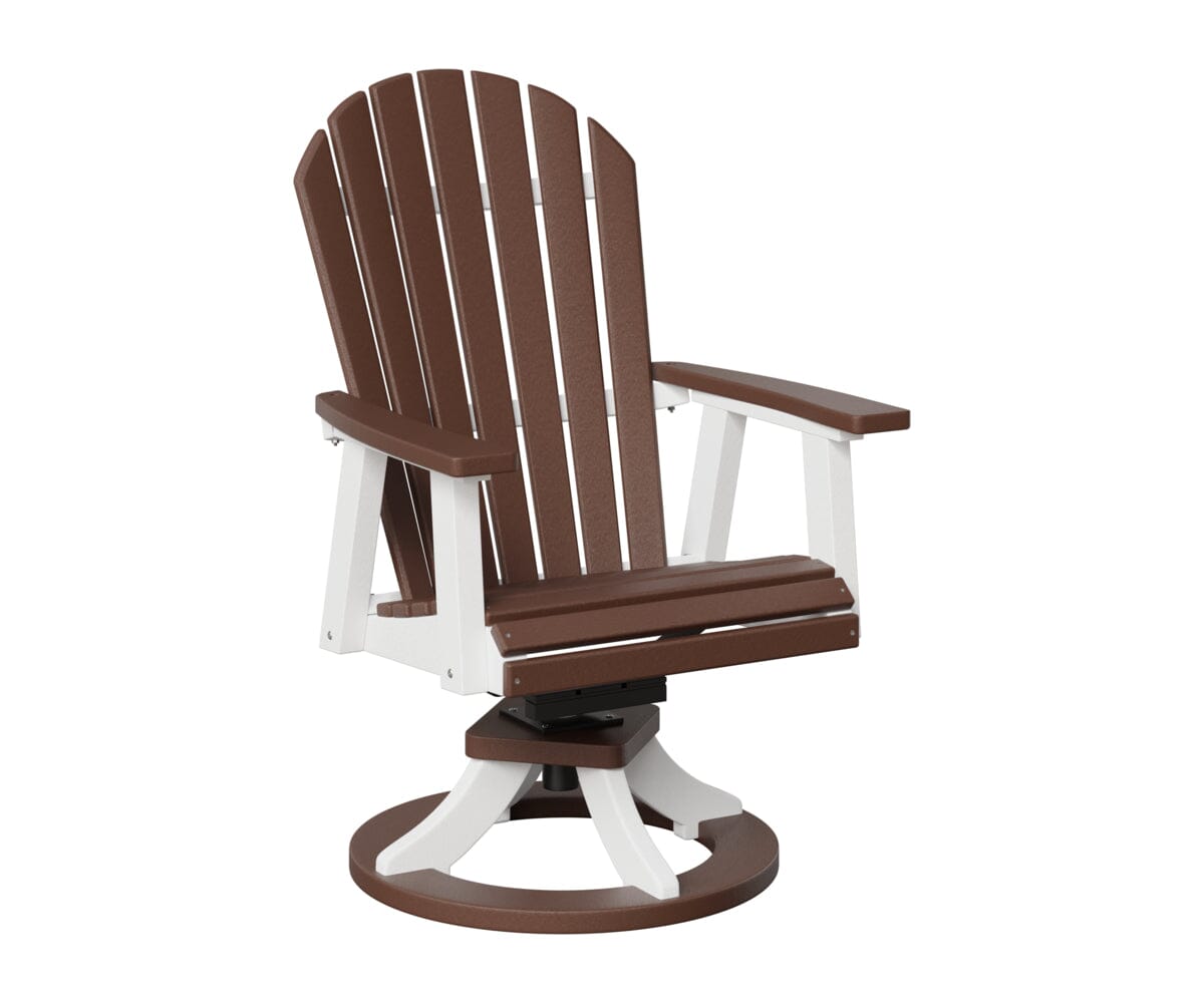 Comfo-Back Swivel Rocker Dining Chair Rockwood Outdoor Furniture Chocolate Brown White 