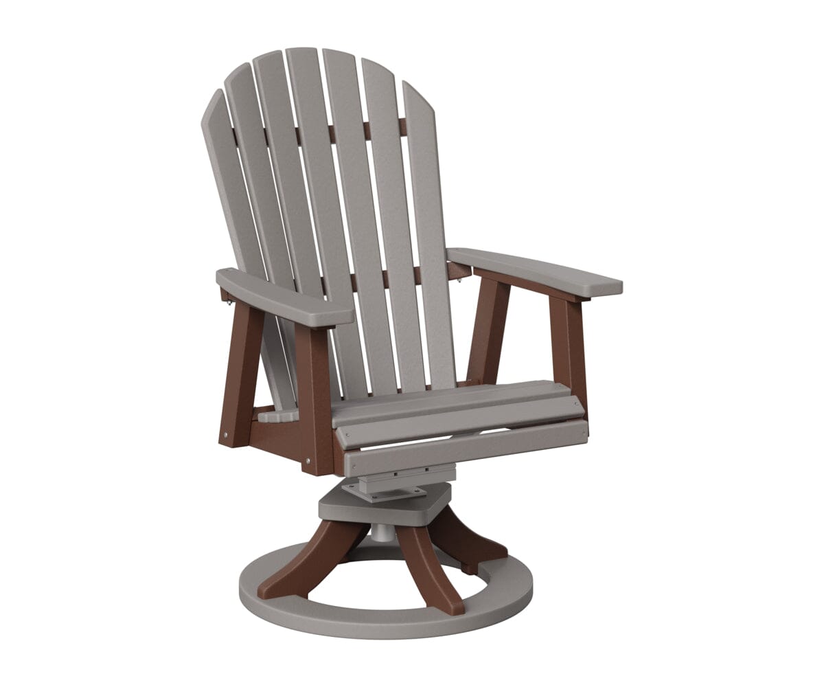 Comfo-Back Swivel Rocker Dining Chair Rockwood Outdoor Furniture Light Gray Chocolate Brown 