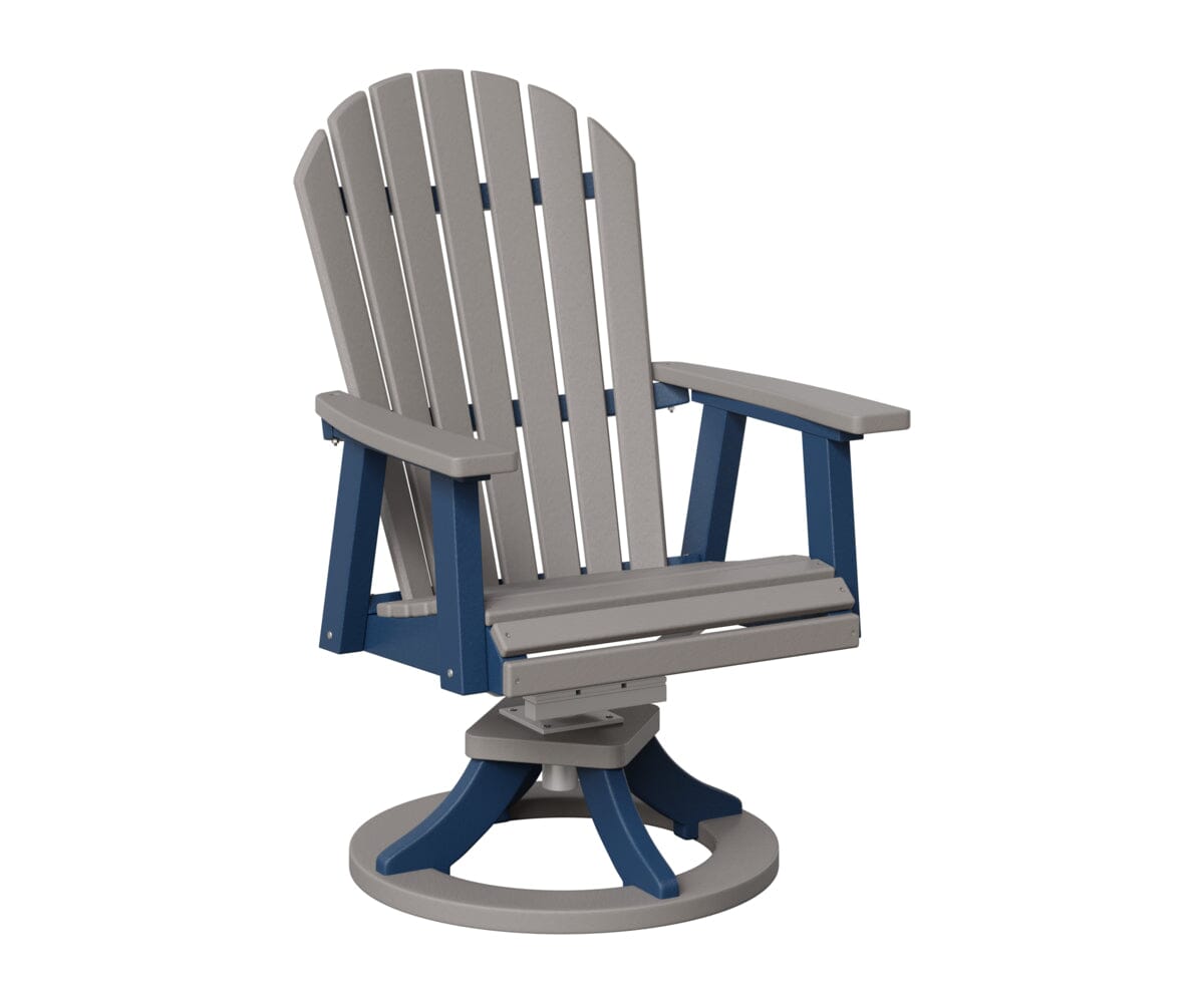 Comfo-Back Swivel Rocker Dining Chair Rockwood Outdoor Furniture Light Gray Navy Blue 