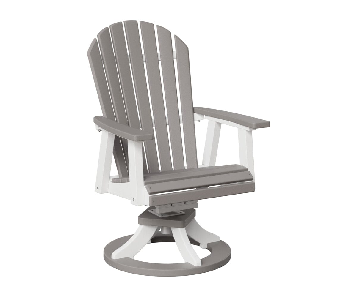 Comfo-Back Swivel Rocker Dining Chair Rockwood Outdoor Furniture Light Gray White 