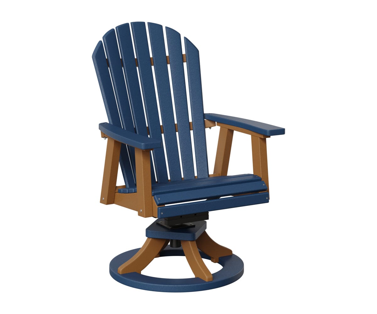 Comfo-Back Swivel Rocker Dining Chair Rockwood Outdoor Furniture Navy Blue Cedar 