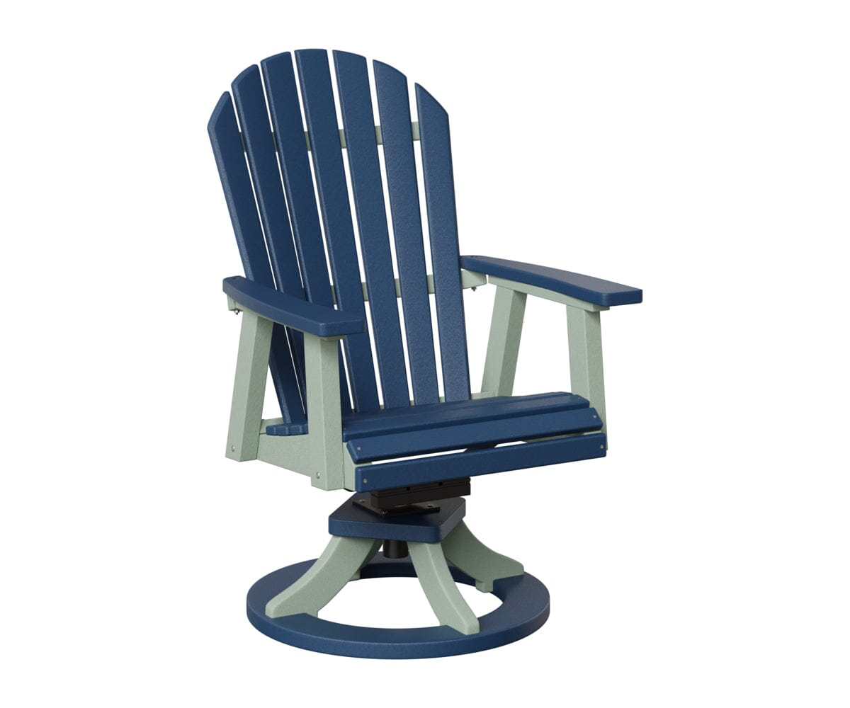Comfo-Back Swivel Rocker Dining Chair Rockwood Outdoor Furniture Navy Blue Seafoam 