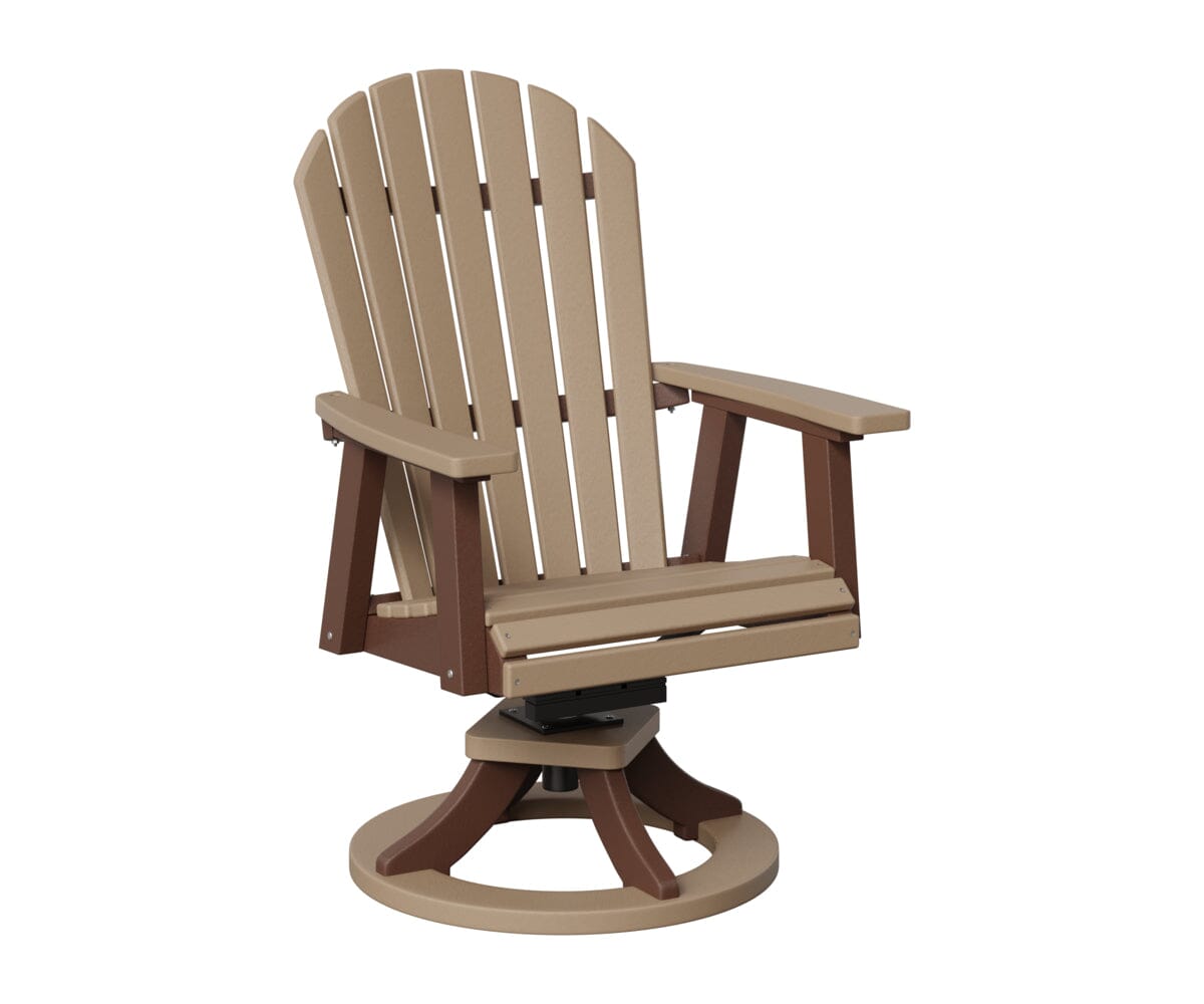 Comfo-Back Swivel Rocker Dining Chair Rockwood Outdoor Furniture Weatherwood Chocolate Brown 