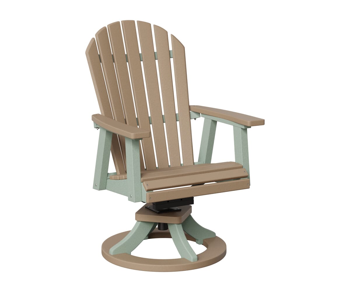 Comfo-Back Swivel Rocker Dining Chair Rockwood Outdoor Furniture Weatherwood Seafoam 