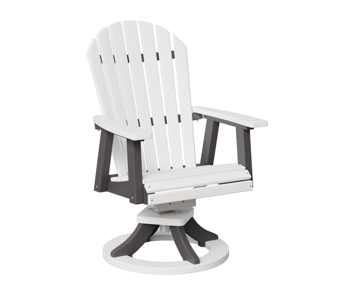 Comfo-Back Swivel Rocker Dining Chair Rockwood Outdoor Furniture White Smoke Gray 