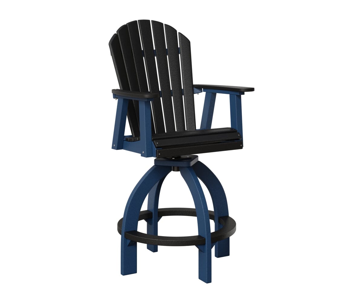 Comfo-Back Swivel 30" XT Chair Rockwood Outdoor Furniture Black Navy Blue 