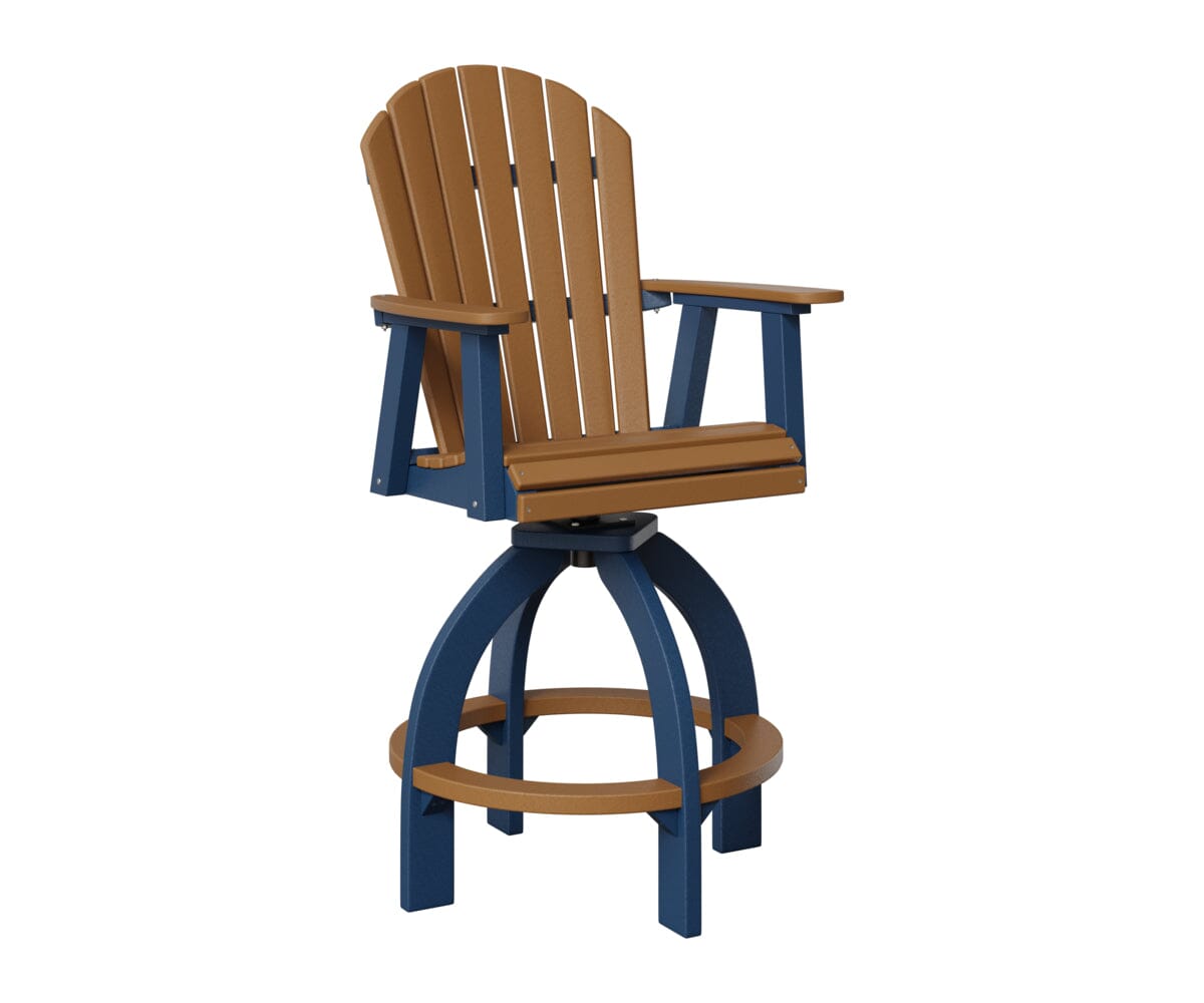 Comfo-Back Swivel 30" XT Chair Rockwood Outdoor Furniture Cedar Navy Blue 