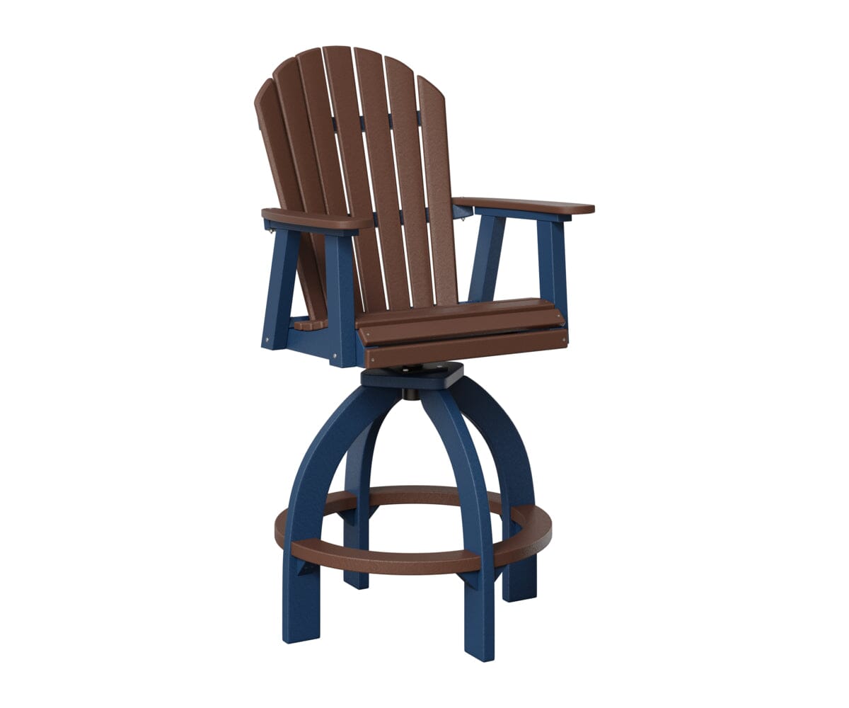 Comfo-Back Swivel 30" XT Chair Rockwood Outdoor Furniture Chocolate Brown Navy Blue 