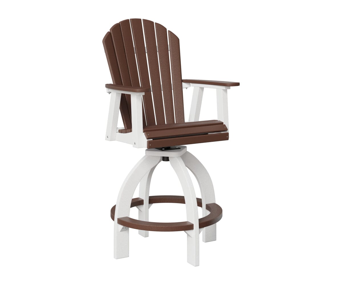 Comfo-Back Swivel 30" XT Chair Rockwood Outdoor Furniture Chocolate Brown White 
