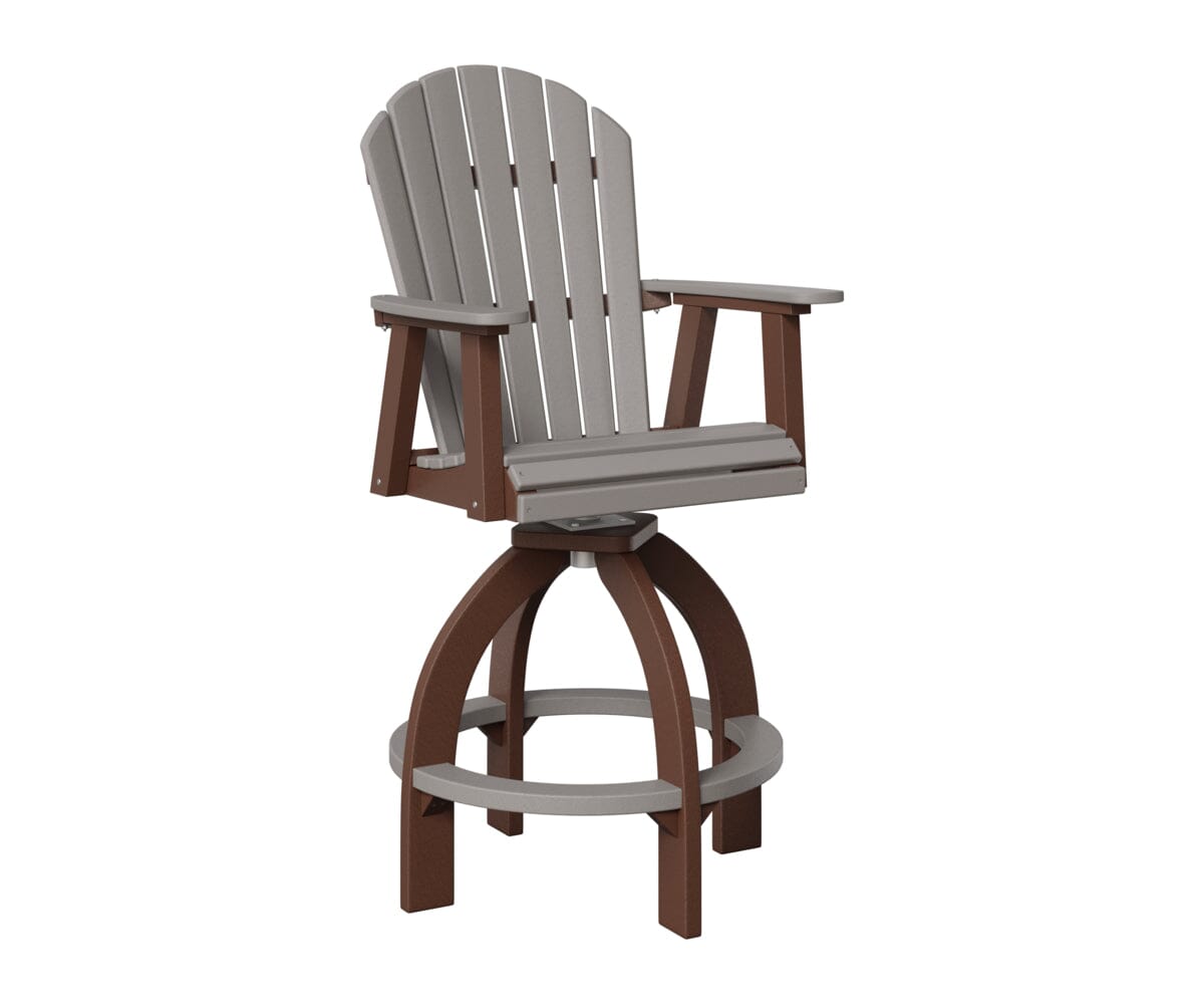 Comfo-Back Swivel 30" XT Chair Rockwood Outdoor Furniture Light Gray Chocolate Brown 