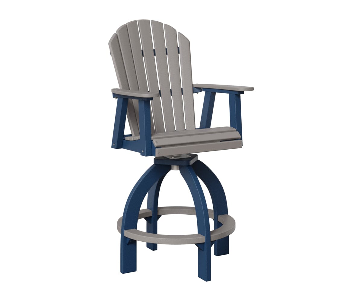 Comfo-Back Swivel 30" XT Chair Rockwood Outdoor Furniture Light Gray Navy Blue 