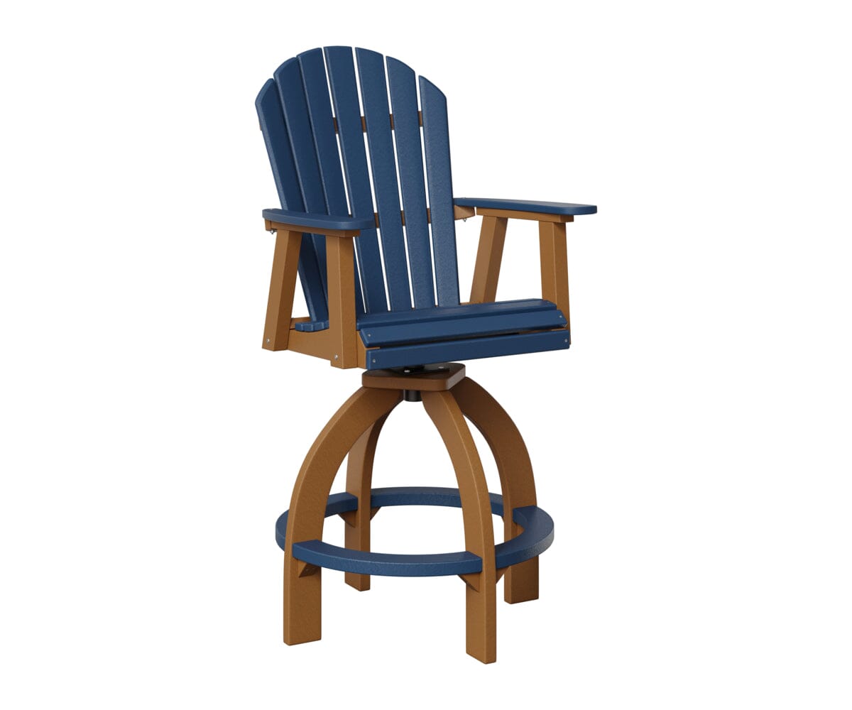 Comfo-Back Swivel 30" XT Chair Rockwood Outdoor Furniture Navy Blue Cedar 