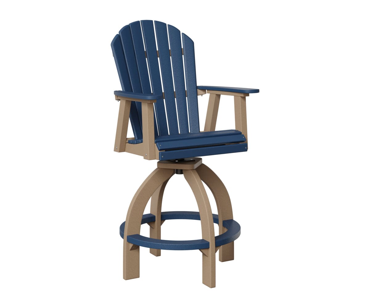 Comfo-Back Swivel 30" XT Chair Rockwood Outdoor Furniture Navy Blue Weatherwood 