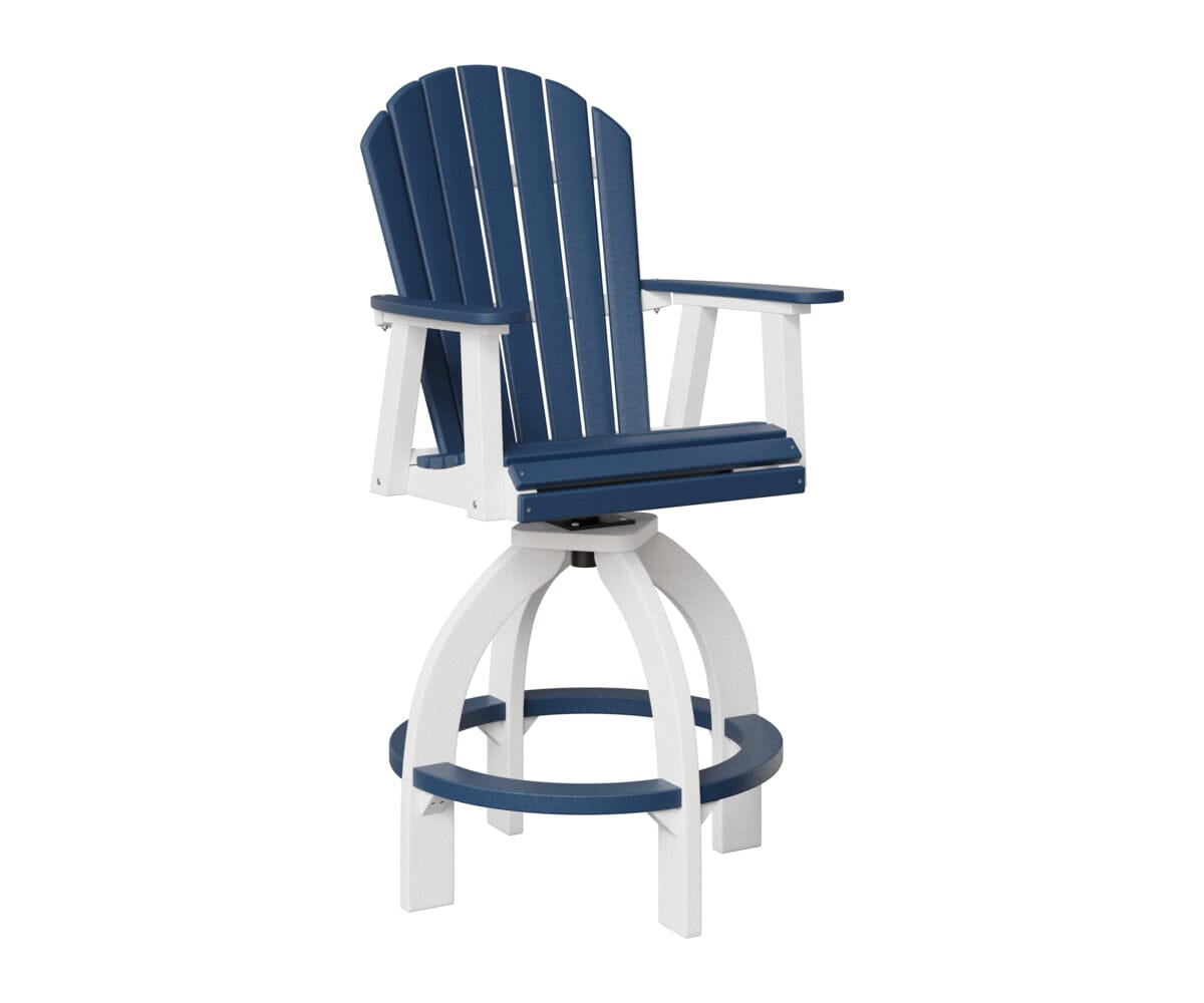Comfo-Back Swivel 30" XT Chair Rockwood Outdoor Furniture Navy Blue White 