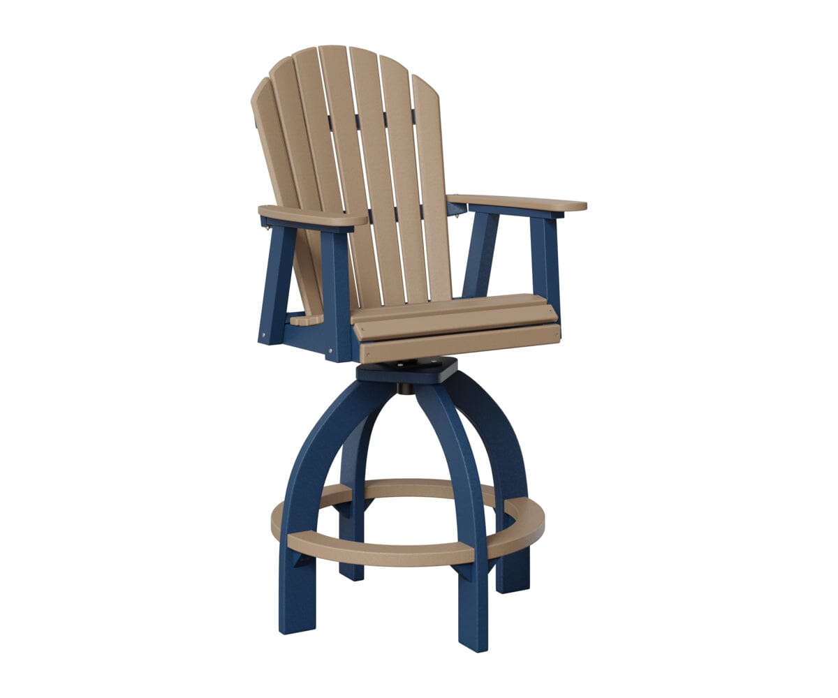 Comfo-Back Swivel 30" XT Chair Rockwood Outdoor Furniture Weatherwood Navy Blue 