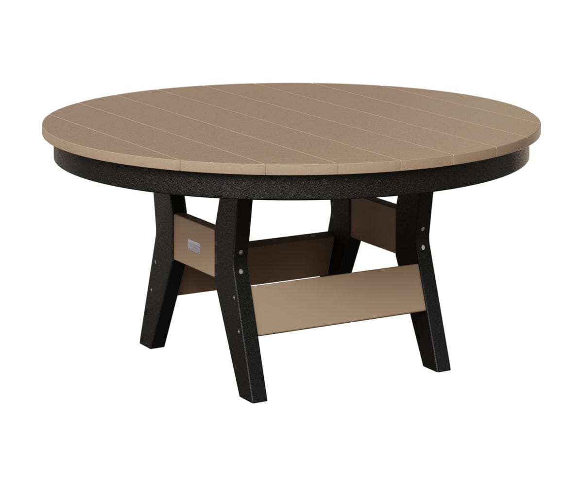 Harbor 38" Round Conversation Table Rockwood Outdoor Furniture Tabletop: Weatherwood I Legs: Black 