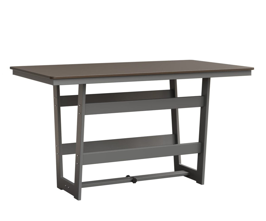 Hudson 40" x 70" Rectangle Table - Bar Height Rockwood Outdoor Furniture Hammered Top: Bronze MGP Fog 