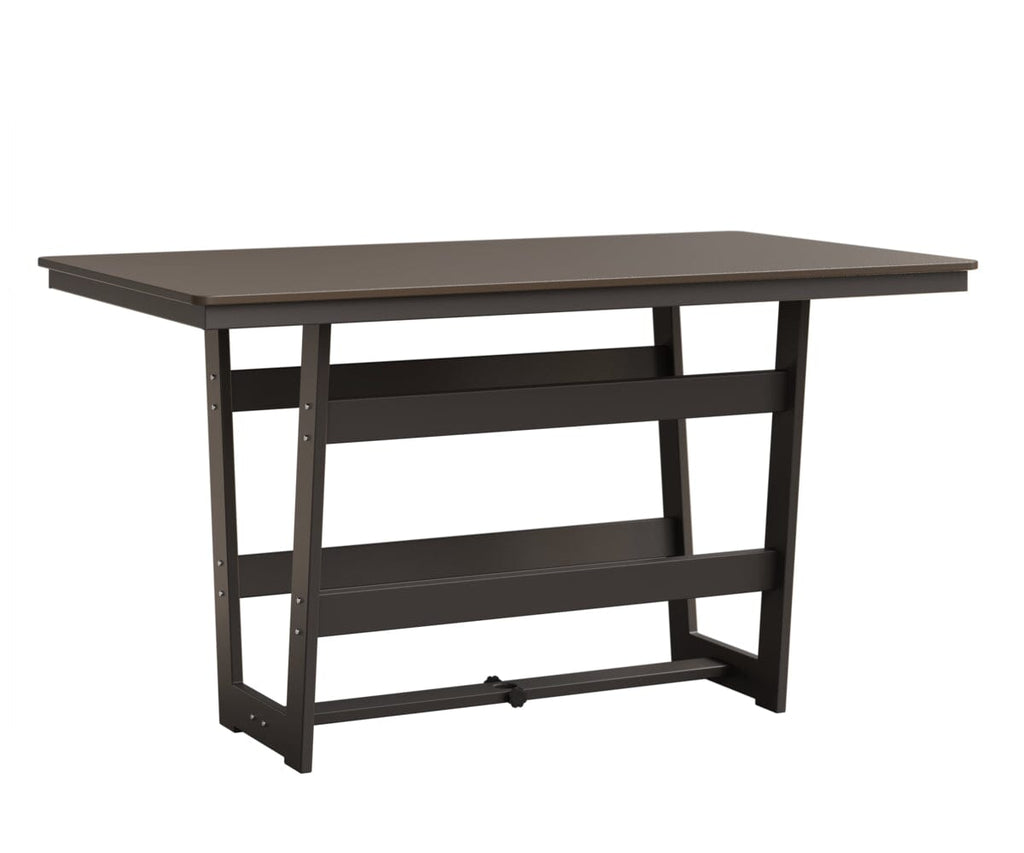 Hudson 40" x 70" Rectangle Table - Bar Height Rockwood Outdoor Furniture Hammered Top: Bronze MGP Graphite 