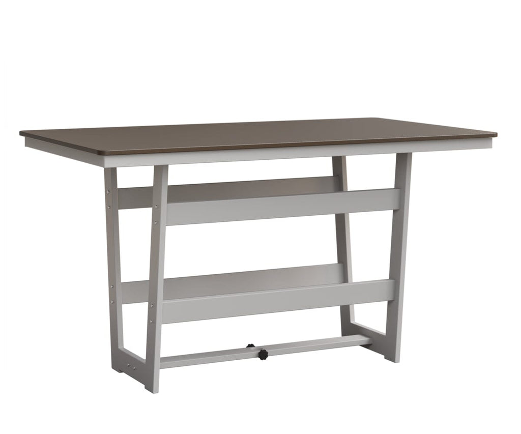 Hudson 40" x 70" Rectangle Table - Bar Height Rockwood Outdoor Furniture Hammered Top: Bronze MGP White 