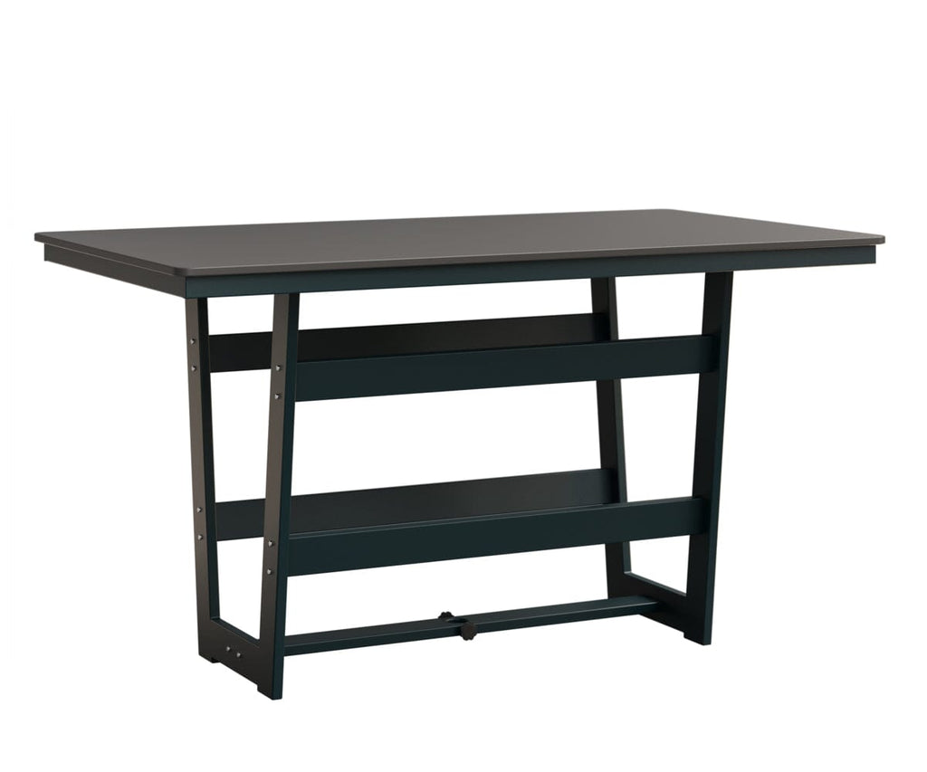 Hudson 40" x 70" Rectangle Table - Bar Height Rockwood Outdoor Furniture Hammered Top: Stainless MGP Berry 