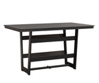 Hudson 40" x 70" Rectangle Table - Bar Height Rockwood Outdoor Furniture Hammered Top: Stainless MGP Black 