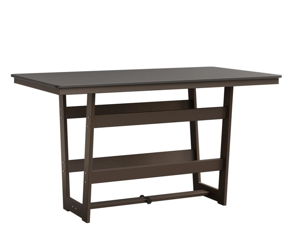 Hudson 40" x 70" Rectangle Table - Bar Height Rockwood Outdoor Furniture Hammered Top: Stainless MGP Clay 
