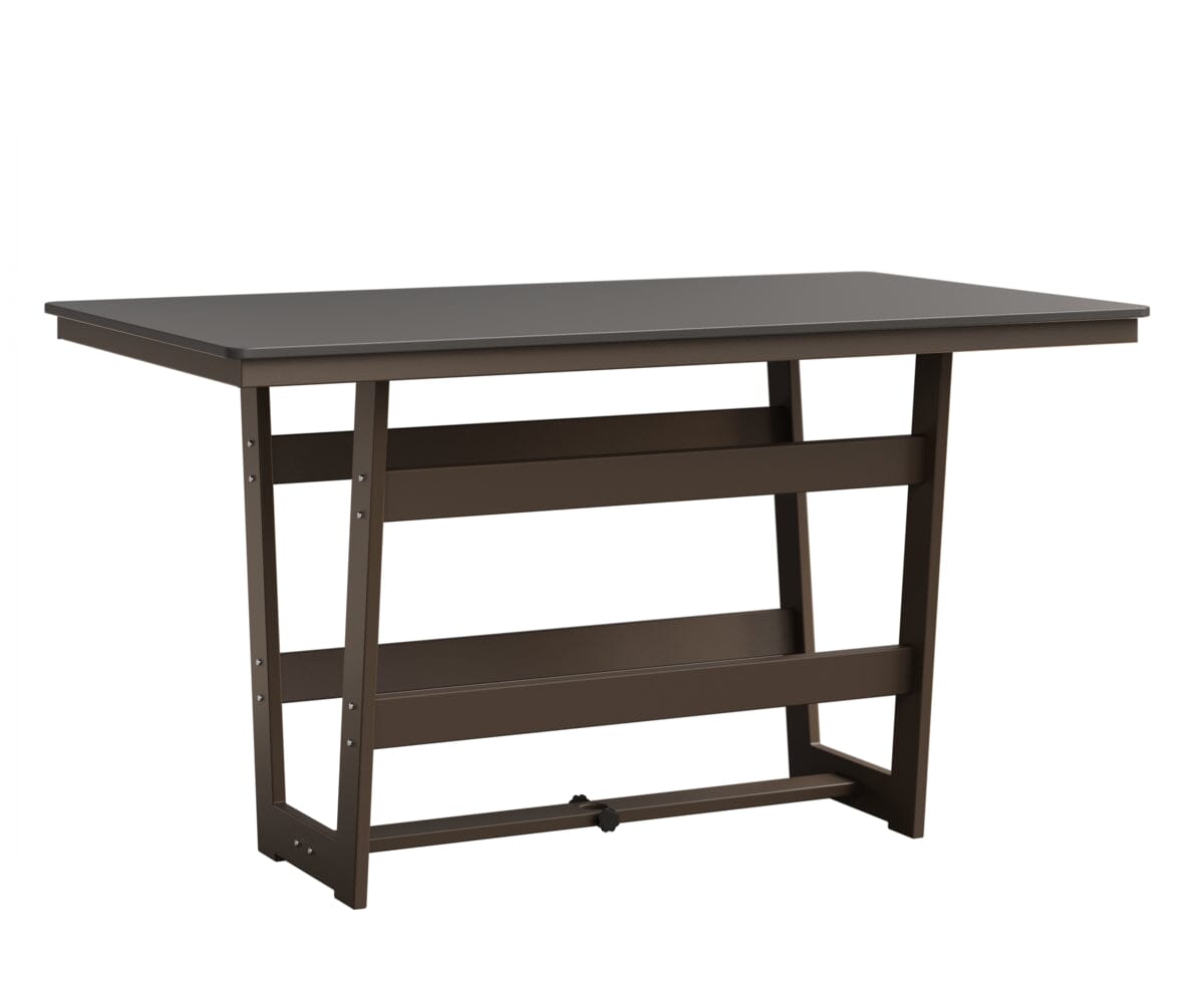Hudson 40" x 70" Rectangle Table - Bar Height Rockwood Outdoor Furniture Hammered Top: Stainless MGP Clay 