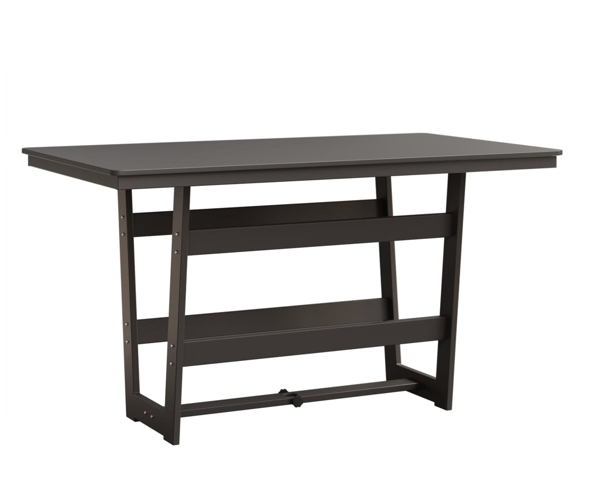 Hudson 40" x 70" Rectangle Table - Bar Height Rockwood Outdoor Furniture Hammered Top: Stainless MGP Graphite 