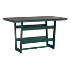 Hudson 40" x 70" Rectangle Table - Bar Height Rockwood Outdoor Furniture Hammered Top: Stainless MGP Teal 