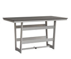 Hudson 40" x 70" Rectangle Table - Bar Height Rockwood Outdoor Furniture Hammered Top: Stainless MGP White 