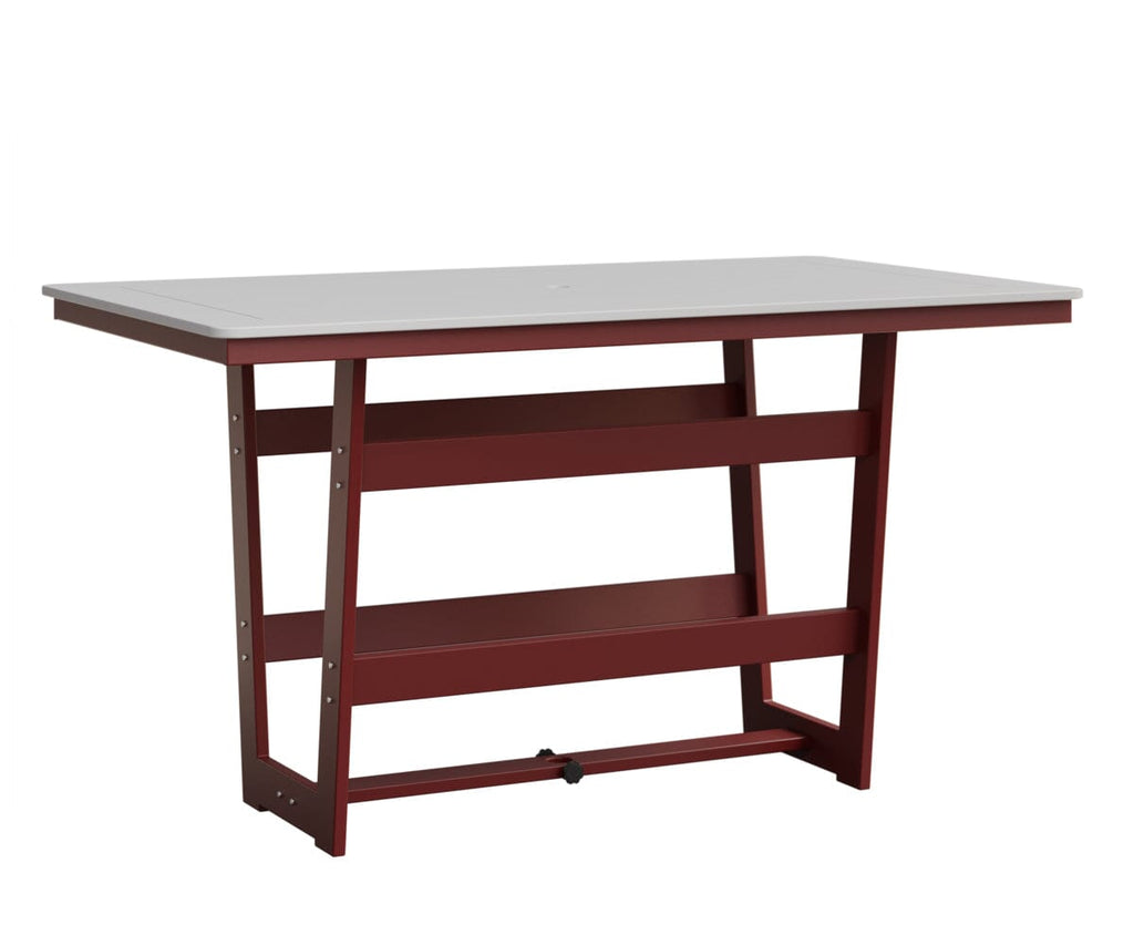 Hudson 40" x 70" Rectangle Table - Bar Height Rockwood Outdoor Furniture MGP White MGP Red 