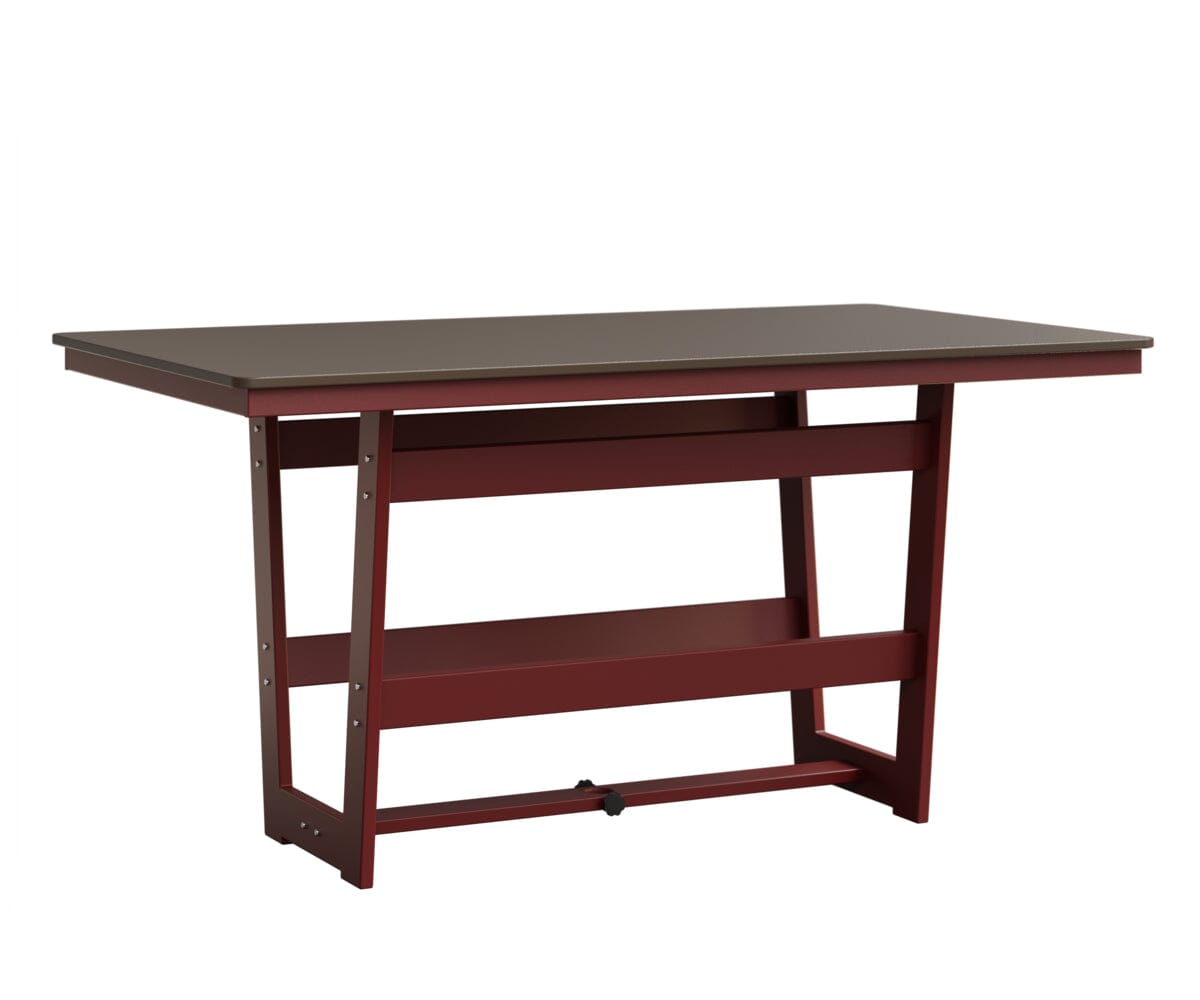 Hudson 40" x 70" Rectangle Table - Counter Height Rockwood Outdoor Furniture Hammered Top: Bronze MGP Red 