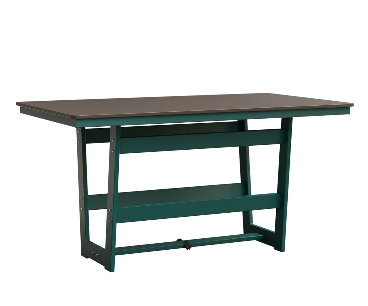 Hudson 40" x 70" Rectangle Table - Counter Height Rockwood Outdoor Furniture Hammered Top: Bronze MGP Teal 