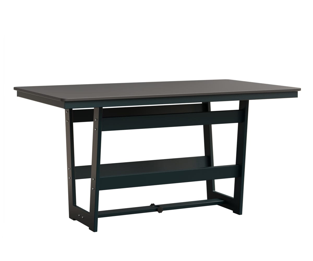Hudson 40" x 70" Rectangle Table - Counter Height Rockwood Outdoor Furniture Hammered Top: Stainless MGP Berry 
