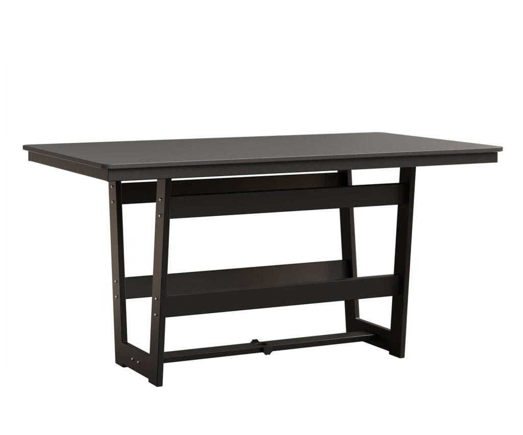 Hudson 40" x 70" Rectangle Table - Counter Height Rockwood Outdoor Furniture Hammered Top: Stainless MGP Black 