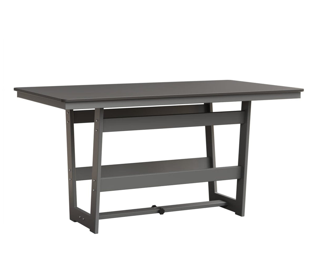 Hudson 40" x 70" Rectangle Table - Counter Height Rockwood Outdoor Furniture Hammered Top: Stainless MGP Fog 